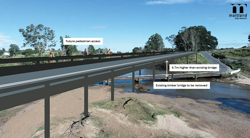 Artist impression of Melville Ford Bridge reconstruction