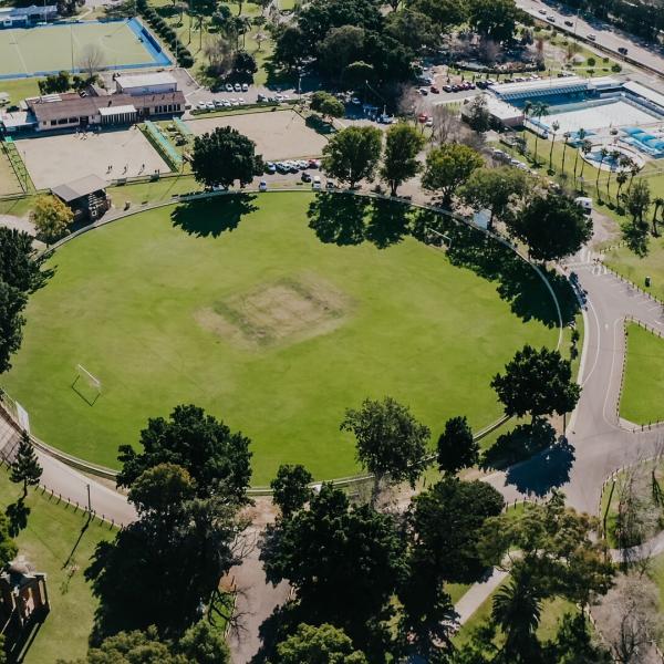 Aerial view of Maitland Park and Pool