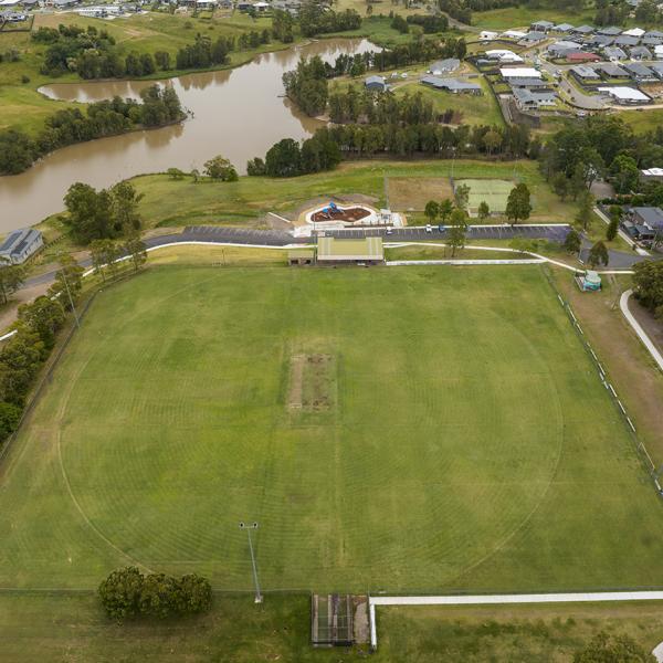 aerial view of bolwarra oval 