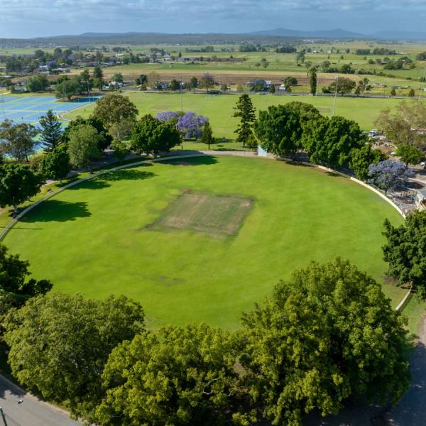 Aerial view of oval