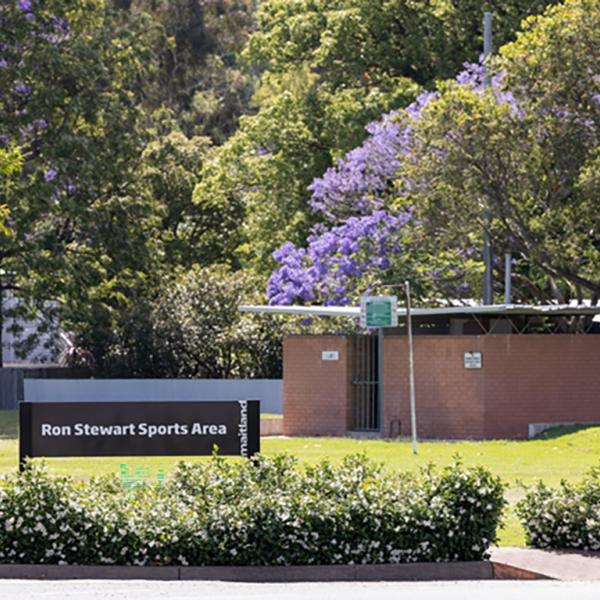 Ron Stewart oval sign and amenities