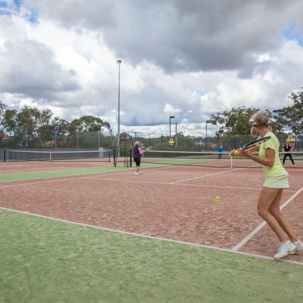 People playing tennis