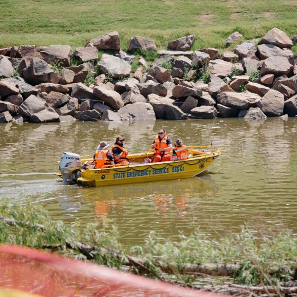 SES boat in Hunter River