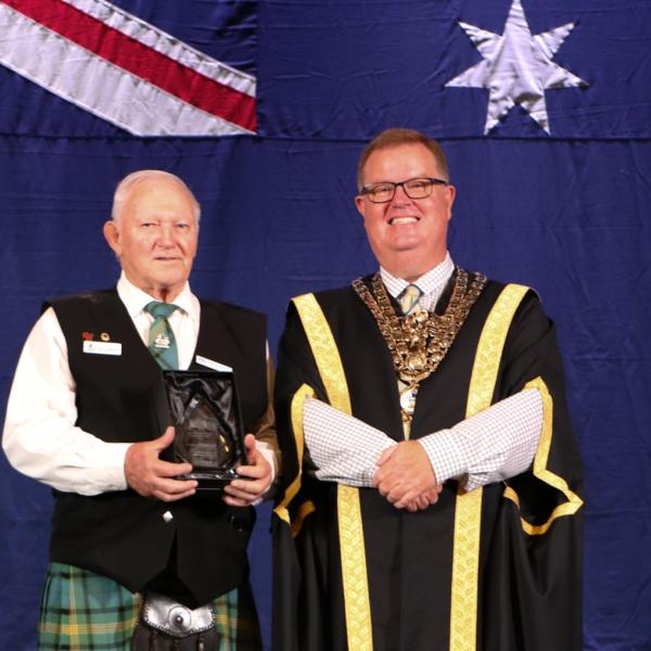 Citizen of the Year Greg Queenan with Maitland Mayor Philip Penfold.