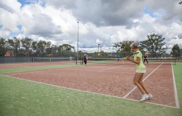 People playing tennis