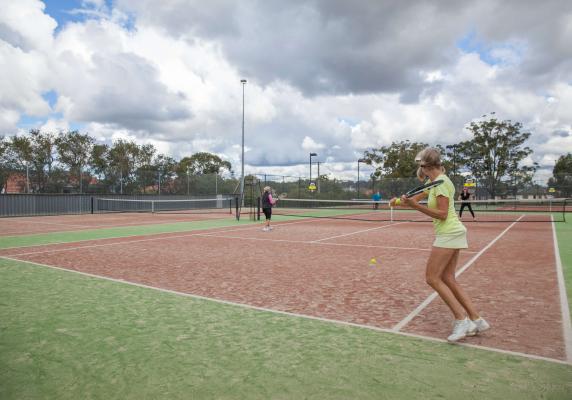 People playing tennis