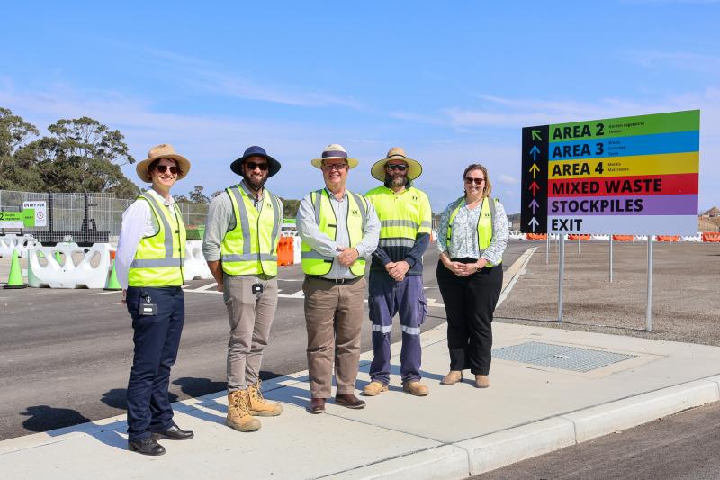 Mayor Penfold with council staff at stage one of the MRRF.