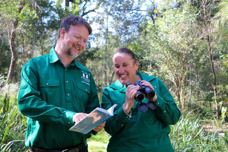 Maitland City Council's Principal Sustainability Officer Ben Maddox with Sustainability Officer Fiona Rowan