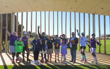 Maitland City Rollers and Maitland Roller Derby, PCYC Maitland and RC Car Club with Mayor Philip Penfold