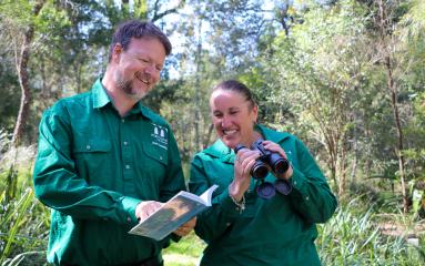 Maitland City Council's Principal Sustainability Officer Ben Maddox with Sustainability Officer Fiona Rowan