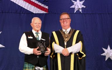 Citizen of the Year Greg Queenan with Maitland Mayor Philip Penfold.