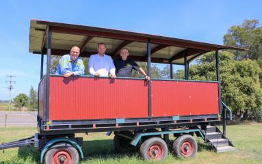 Hunter Valley Steamfest 2025 (L-R) Cr Ken Jordan, Joshua Walker (Dealer Principal Maitland & Port Stephens Toyota), Peter Garnham (Maitland Steam and Antique Machinery Association)