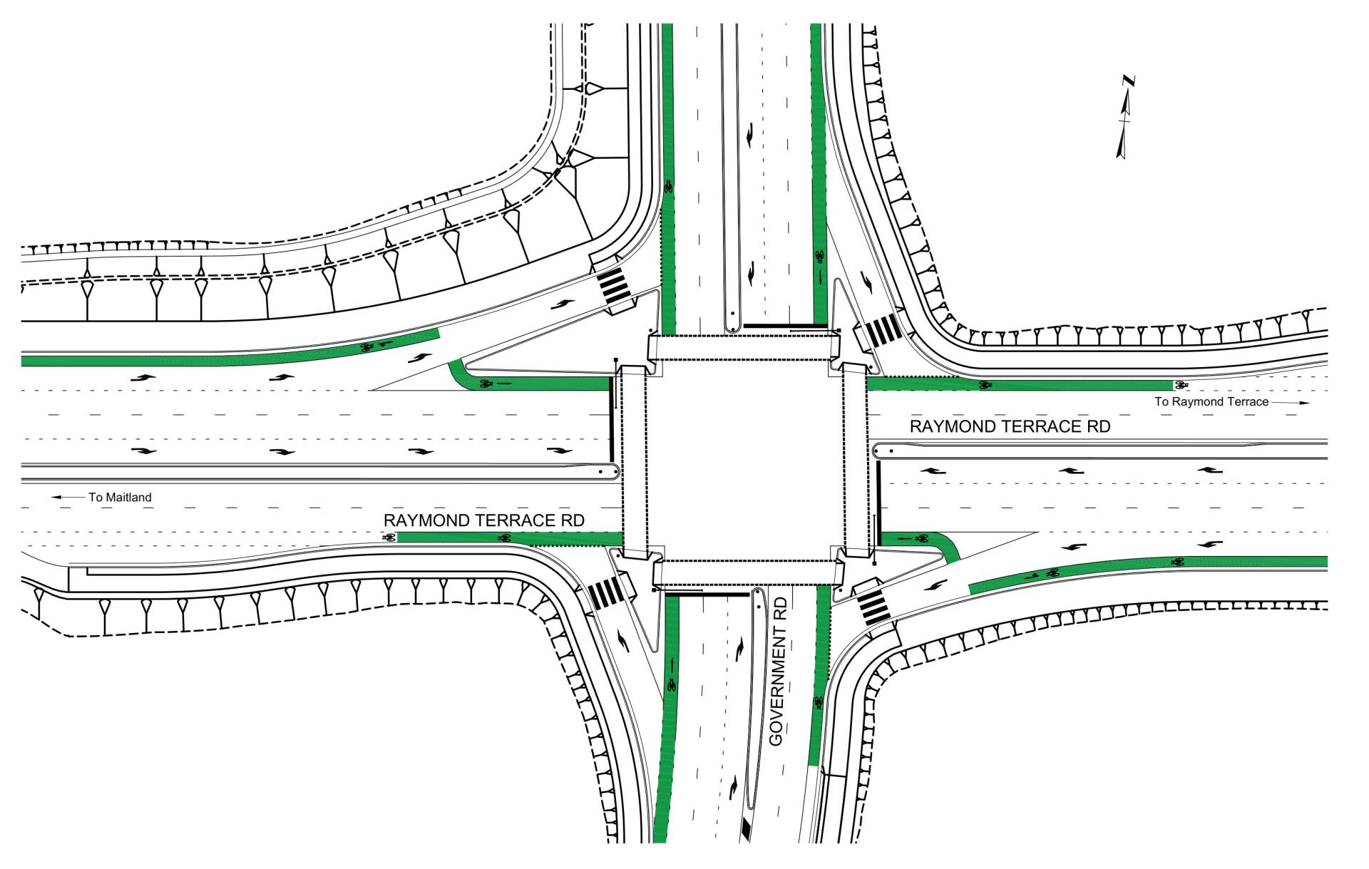 A north side up schematic of how the intersection will operate once complete.