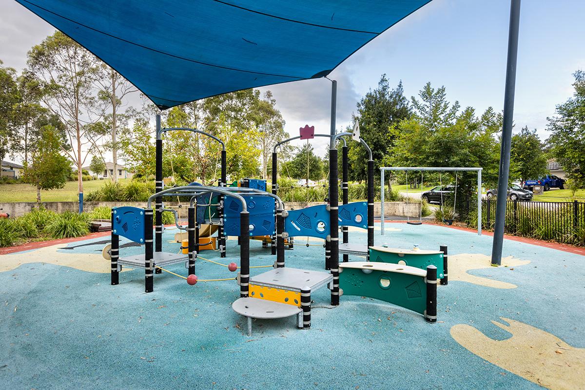 Playground under shade sail 