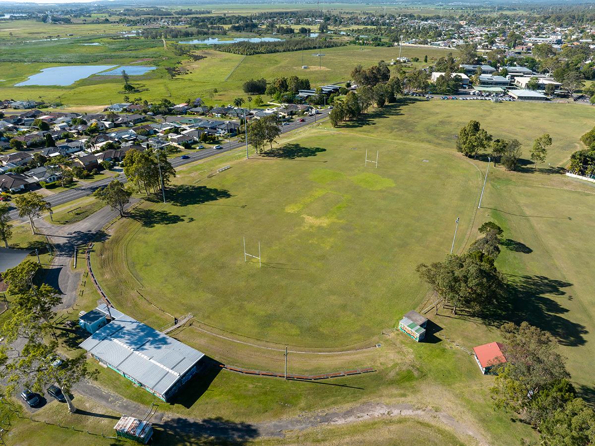 Aerial view of first oval 