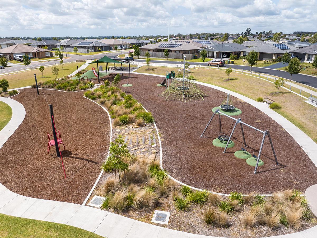 Aerial view of playground 