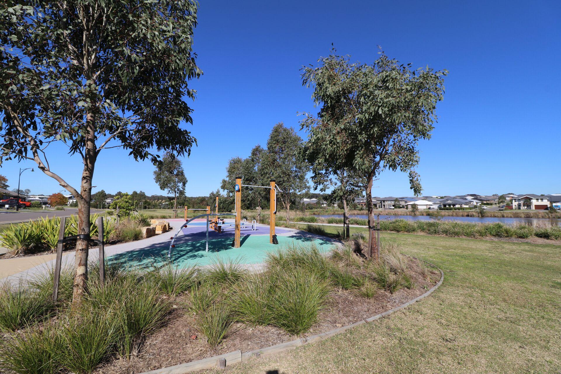 Outdoor gym and grass area