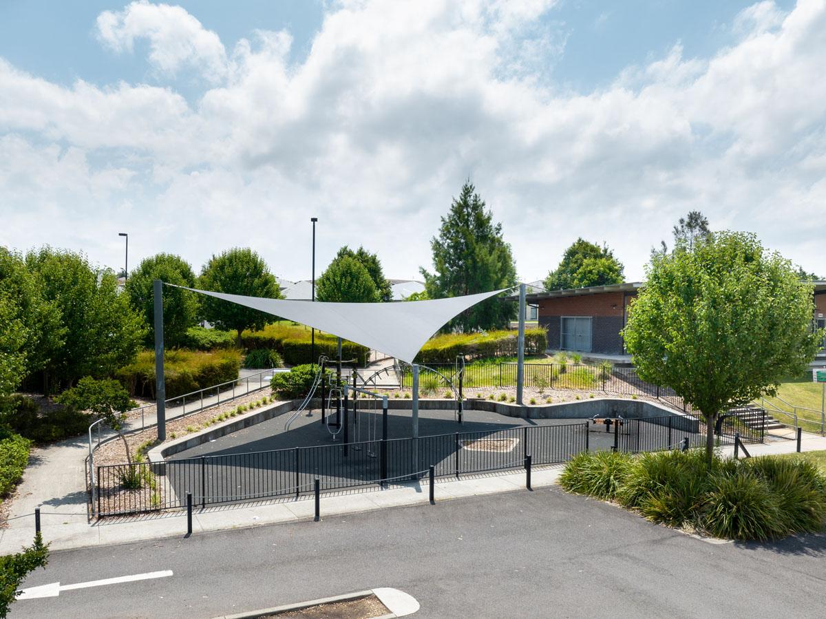 Playground with shade sail 