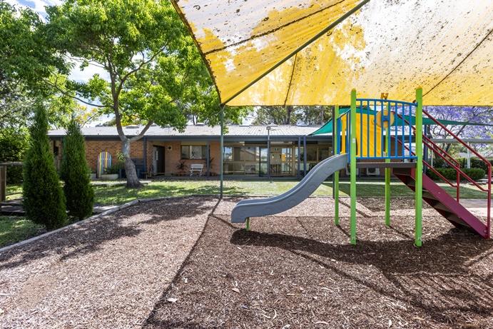 Shade sail and playground