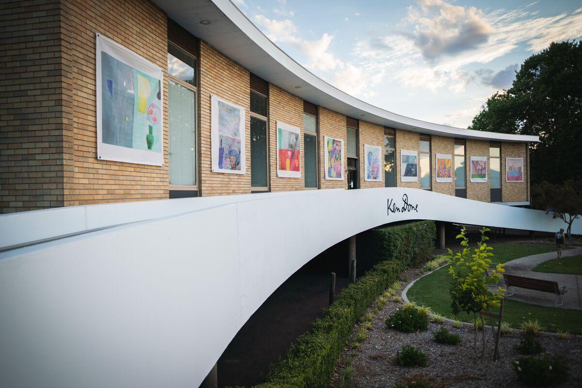 Maitland Library, artwork and ramp