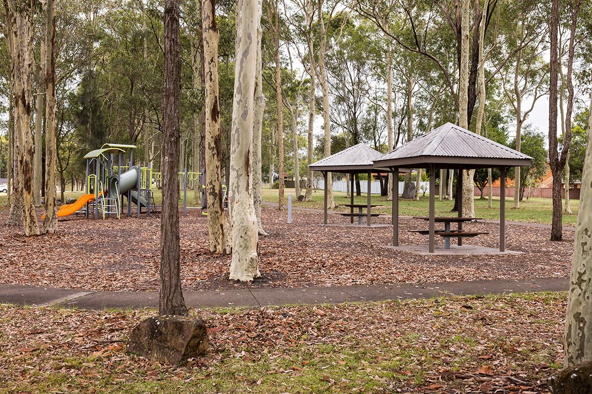 Seating areas and playground