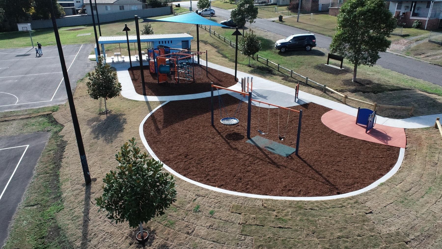 Aerial shot of new playspace