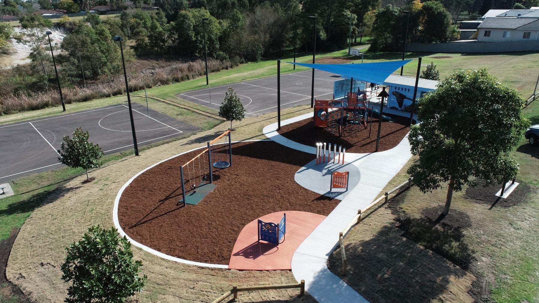 Aerial shot of new playspace