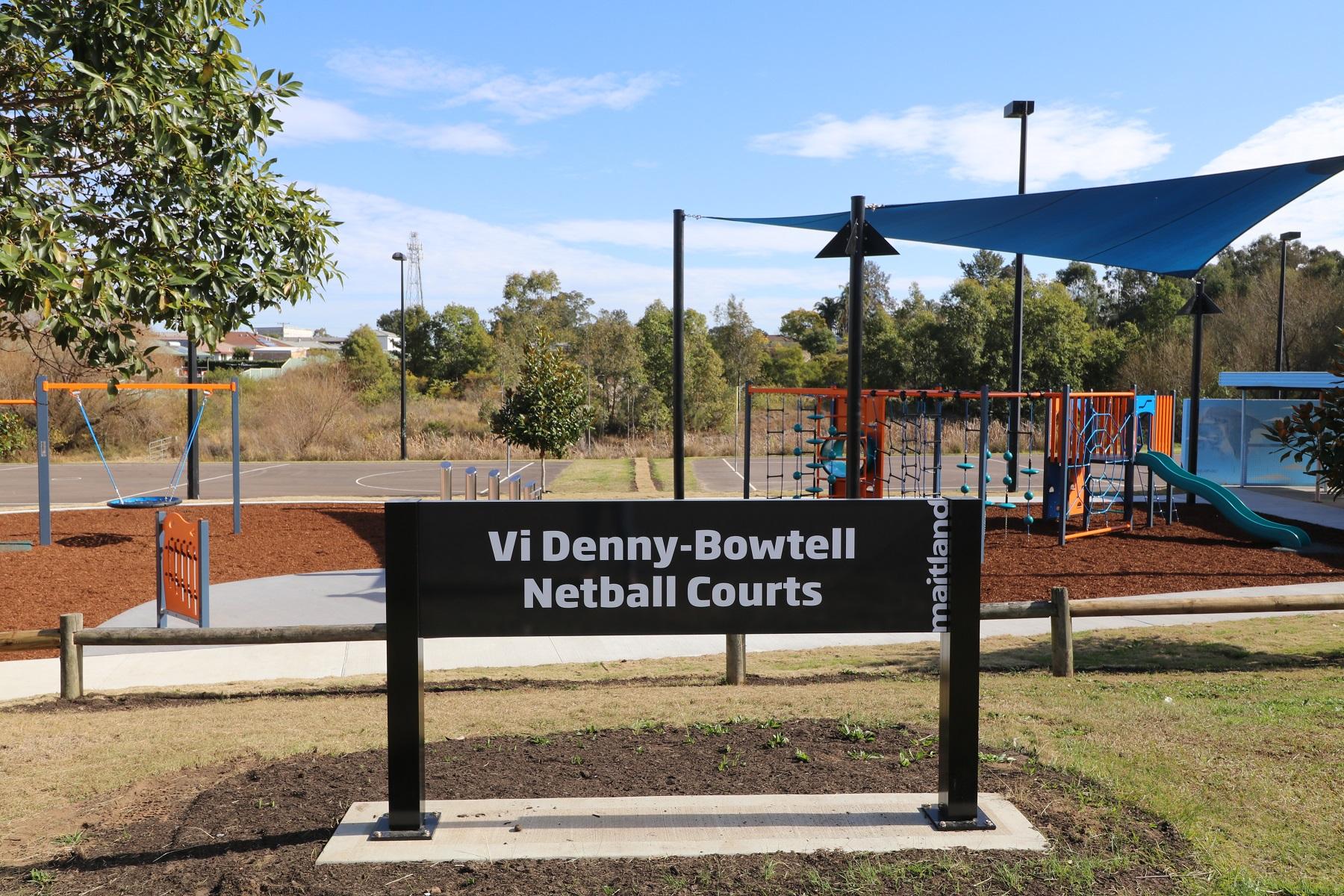 New signage at Vi Denny-Bowtell Netball Courts