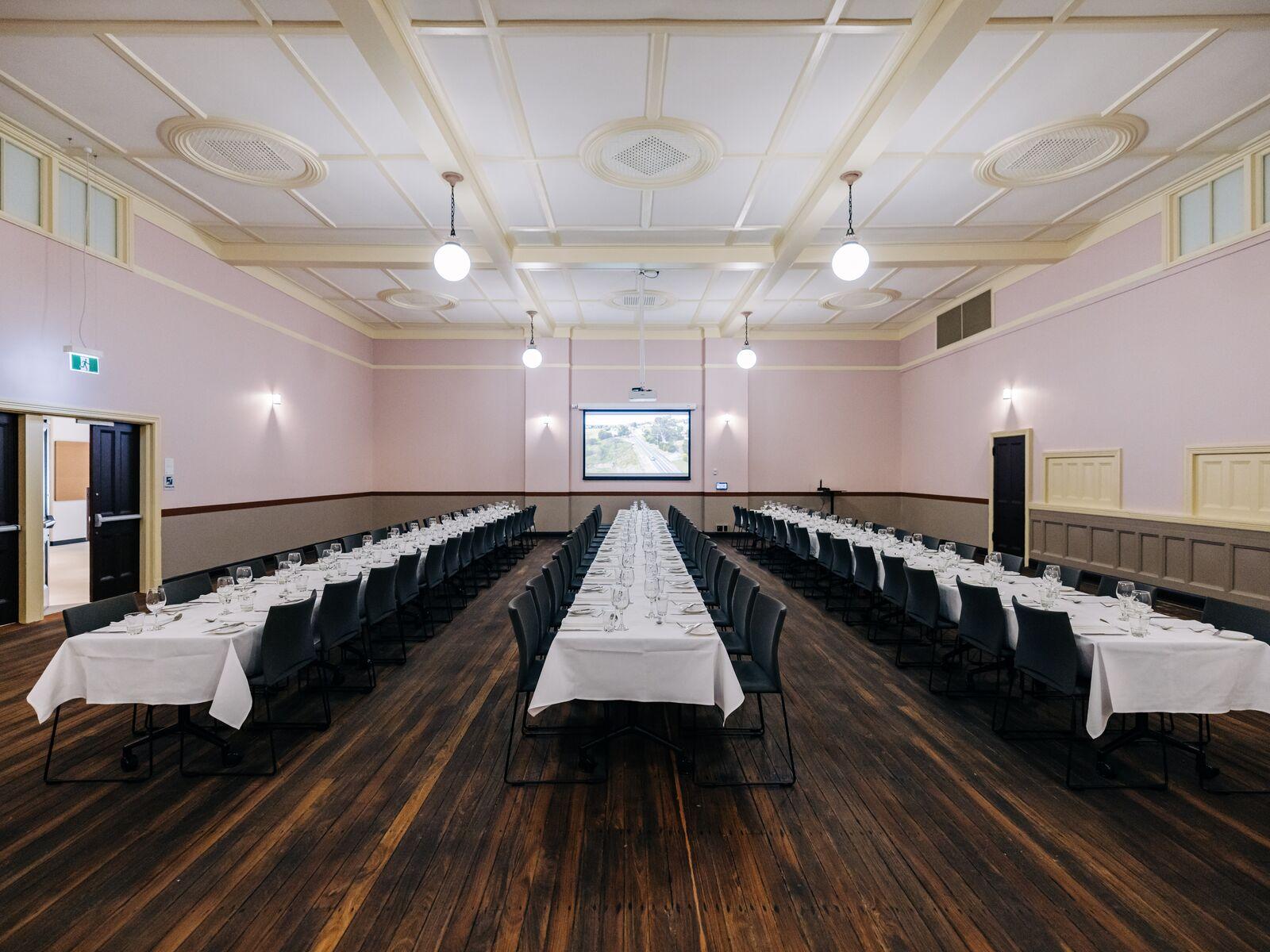 Evans Room with long table setup