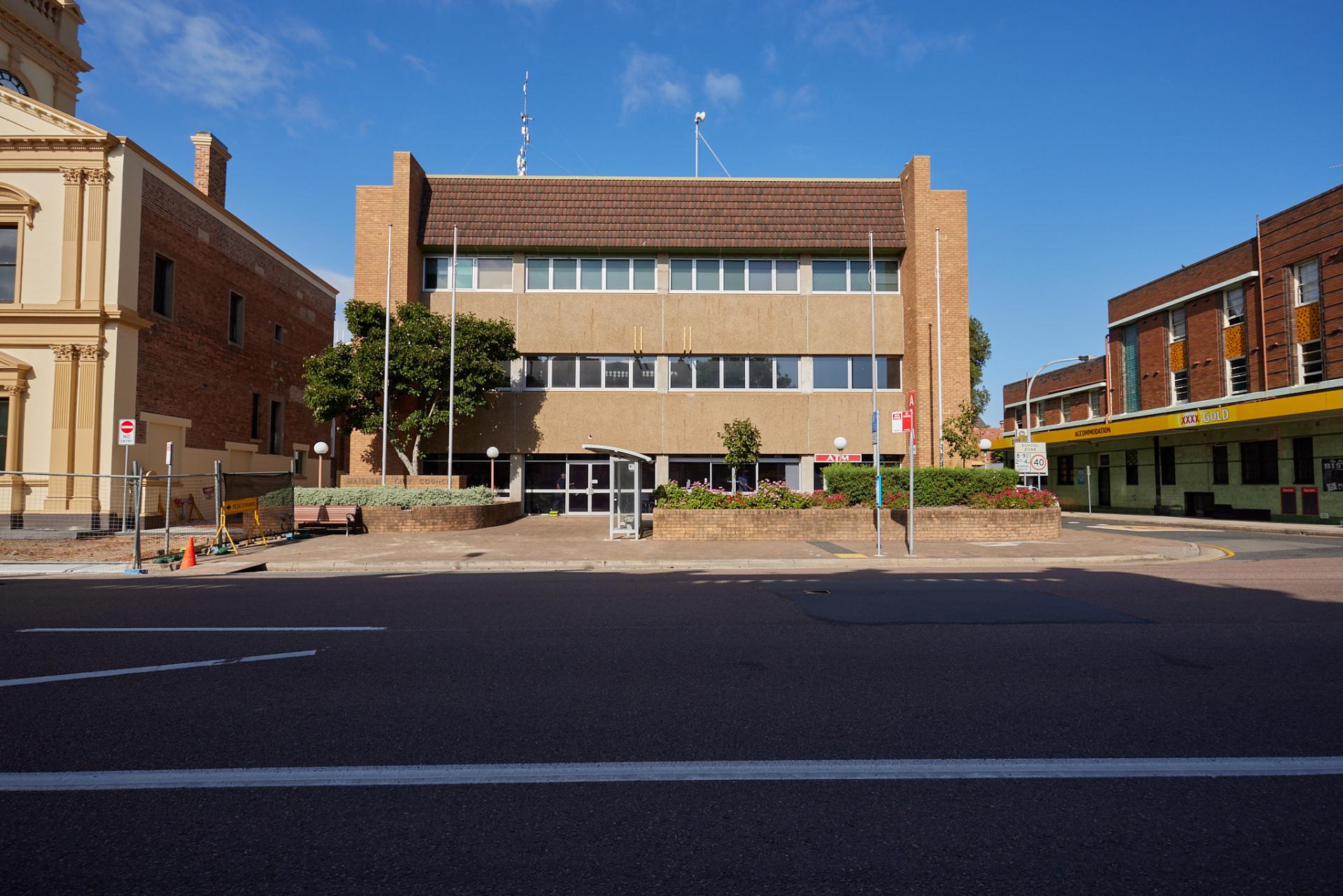 Photo of the front entrance to Maitland Administration Building